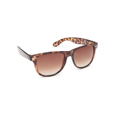 Light brown tortoise shell wayfarer sunglasses